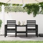 vidaXL Panca da Giardino con Tavolino 2 Posti Nera Legno Massello Pino vidaXL Panca da Giardino con Tavolino 2 Posti Nera Legno Massello Pino