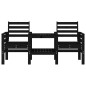 vidaXL Panca da Giardino con Tavolino 2 Posti Nera Legno Massello Pino vidaXL Panca da Giardino con Tavolino 2 Posti Nera Legno Massello Pino