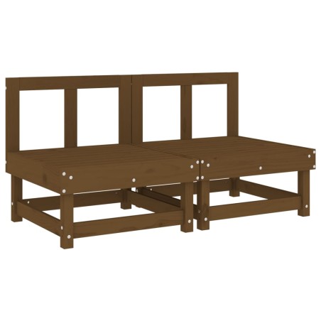 vidaXL Divani Centrali da Giardino 2pz Ambra in Legno Massello di Pino