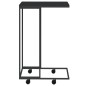 Tavolino con Ruote Nero 40x30x63,5cm in Legno Ingegnerizzato Tavolino con Ruote Nero 40x30x63,5cm in Legno Ingegnerizzato