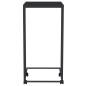 Tavolino con Ruote Nero 40x30x63,5cm in Legno Ingegnerizzato Tavolino con Ruote Nero 40x30x63,5cm in Legno Ingegnerizzato