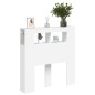 vidaXL Testiera LED Bianca 100x18,5x103,5 cm Legno Multistrato vidaXL Testiera LED Bianca 100x18,5x103,5 cm Legno Multistrato