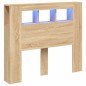 vidaXL Testiera LED Rovere Sonoma 120x18,5x103,5 cm Legno Multistrato vidaXL Testiera LED Rovere Sonoma 120x18,5x103,5 cm Legno Multistrato