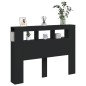 vidaXL Testiera LED Nera 140x18,5x103,5 cm Legno Multistrato vidaXL Testiera LED Nera 140x18,5x103,5 cm Legno Multistrato
