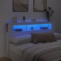 vidaXL Testiera LED Bianca 180x18,5x103,5 cm Legno Multistrato vidaXL Testiera LED Bianca 180x18,5x103,5 cm Legno Multistrato