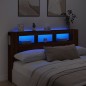 vidaXL Testiera LED Rovere Marrone 180x18,5x103,5 cm Legno Multistrato vidaXL Testiera LED Rovere Marrone 180x18,5x103,5 cm Legno Multistrato