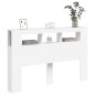 vidaXL Testiera LED Bianca 160x18,5x103,5 cm Legno Multistrato vidaXL Testiera LED Bianca 160x18,5x103,5 cm Legno Multistrato