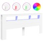 vidaXL Testiera LED Bianca 220x18,5x103,5 cm Legno Multistrato