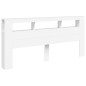 vidaXL Testiera LED Bianca 220x18,5x103,5 cm Legno Multistrato