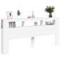 vidaXL Testiera LED Bianca 220x18,5x103,5 cm Legno Multistrato