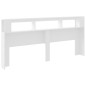 vidaXL Testiera LED Bianca 220x18,5x103,5 cm Legno Multistrato