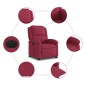 vidaXL Poltrona Elettrica Reclinabile Rosso Vino in Tessuto