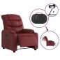 vidaXL Poltrona Reclinabile Elettrica Rosso Vino in Similpelle