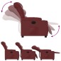 vidaXL Poltrona Reclinabile Elettrica Rosso Vino in Similpelle