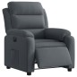 vidaXL Poltrona Elettrica Reclinabile Grigio Scuro in Vera Pelle