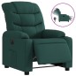 vidaXL Poltrona Elettrica Reclinabile Verde Scuro in Tessuto