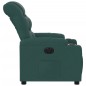 vidaXL Poltrona Elettrica Reclinabile Verde Scuro in Tessuto