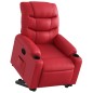 vidaXL Poltrona Alzapersona Reclinabile Rosso in Similpelle