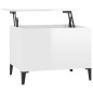 Tavolino Salotto Bianco Lucido 60x44,5x45 cm Legno Multistrato Tavolino Salotto Bianco Lucido 60x44,5x45 cm Legno Multistrato