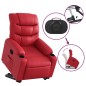 vidaXL Poltrona Alzapersona Reclinabile Rosso in Similpelle