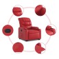vidaXL Poltrona Alzapersona Reclinabile Rosso in Similpelle
