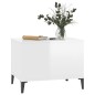 Tavolino Salotto Bianco Lucido 60x44,5x45 cm Legno Multistrato Tavolino Salotto Bianco Lucido 60x44,5x45 cm Legno Multistrato