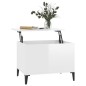 Tavolino Salotto Bianco Lucido 60x44,5x45 cm Legno Multistrato Tavolino Salotto Bianco Lucido 60x44,5x45 cm Legno Multistrato