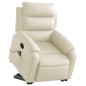 vidaXL Poltrona Alzapersona Reclinabile Massaggio Crema Similpelle