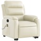 vidaXL Poltrona Alzapersona Reclinabile Massaggio Crema Similpelle