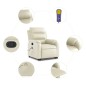 vidaXL Poltrona Alzapersona Reclinabile Massaggio Crema Similpelle