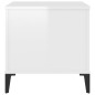 Tavolino Salotto Bianco Lucido 60x44,5x45 cm Legno Multistrato Tavolino Salotto Bianco Lucido 60x44,5x45 cm Legno Multistrato
