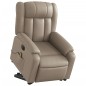 vidaXL Poltrona Alzapersona Massaggio Elettrica Cappuccino Similpelle