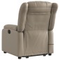 vidaXL Poltrona Alzapersona Massaggio Elettrica Cappuccino Similpelle