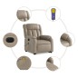 vidaXL Poltrona Alzapersona Massaggio Elettrica Cappuccino Similpelle