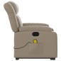 vidaXL Poltrona Alzapersona Massaggio Elettrica Cappuccino Similpelle