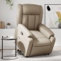 vidaXL Poltrona Alzapersona Reclinabile Cappuccino in Similpelle