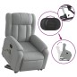 vidaXL Poltrona Alzapersona Massaggi Reclinabile Grigio Chiaro Tessuto