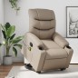 vidaXL Poltrona Alzapersone Massaggi Reclinabile Cappuccino Similpelle