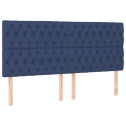 Testiera 4 pz Blu 90 x 7 x 78/88 cm in Tessuto