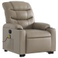 vidaXL Poltrona Alzapersone Massaggi Reclinabile Cappuccino Similpelle
