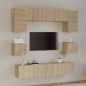 Set Mobili Porta TV 8pz Rovere Sonoma in Legno Multistrato Set Mobili Porta TV 8pz Rovere Sonoma in Legno Multistrato