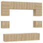 Set Mobili Porta TV 8pz Rovere Sonoma in Legno Multistrato Set Mobili Porta TV 8pz Rovere Sonoma in Legno Multistrato