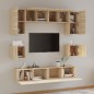 Set Mobili Porta TV 8pz Rovere Sonoma in Legno Multistrato Set Mobili Porta TV 8pz Rovere Sonoma in Legno Multistrato