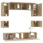 Set Mobili Porta TV 8pz Rovere Sonoma in Legno Multistrato Set Mobili Porta TV 8pz Rovere Sonoma in Legno Multistrato