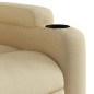 vidaXL Poltrona Reclinabile Massaggiante Elettrica Crema in Tessuto