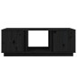 Tavolino da Salotto Nero 110x50x40 cm Legno Massello di Pino