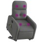 vidaXL Poltrona Alzapersona Massaggi Reclinabile Grigio Scuro Tessuto