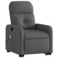 vidaXL Poltrona Alzapersona Massaggi Reclinabile Grigio Scuro Tessuto