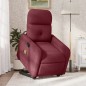 vidaXL Poltrona Alzapersona Massaggio Reclinabile Rosso Vino Tessuto