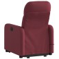 vidaXL Poltrona Alzapersona Massaggio Reclinabile Rosso Vino Tessuto